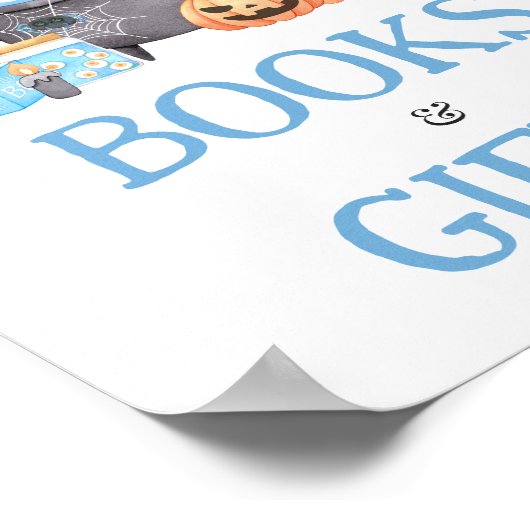 ベビーはブルーハロウィーンの本とギフトを造っている ポスター (角)