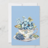 ベビーはブルーフラワーベビーシャワーティー 招待状 (裏面)