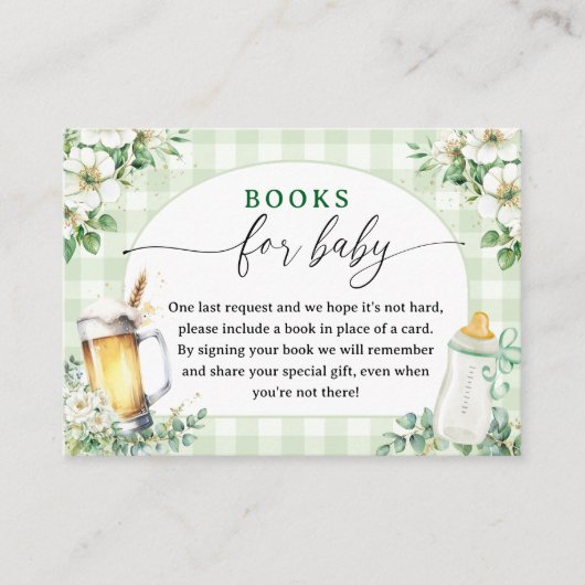 ベビーはベビーのための赤ちゃんシャワーのビールブックを醸造している エンクロージャーカード (正面)