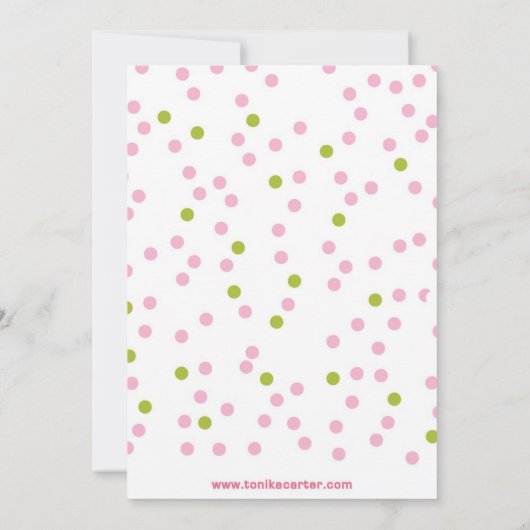 ベビーはベビーシャワーの招待状を振りかけます 招待状 (裏面)