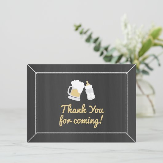 ベビーはベビーシャワーを感謝していしています醸造しています サンキューカード (スタンド正面)