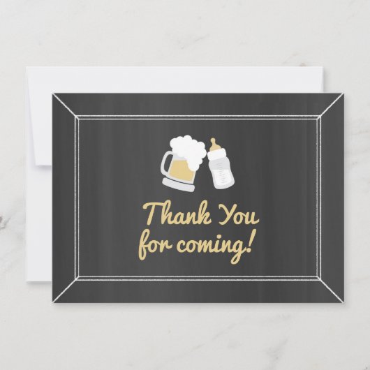 ベビーはベビーシャワーを感謝していしています醸造しています サンキューカード (正面)