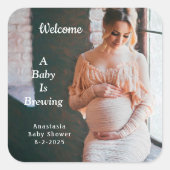 ベビーはベビーシャワーを醸造しています スクエアシール (正面)