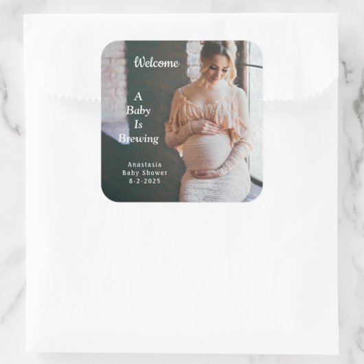 ベビーはベビーシャワーを醸造しています スクエアシール (バッグ)