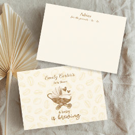 ベビーはベビーシャワーコーヒーアドバイスカードを醸造している エンクロージャーカード