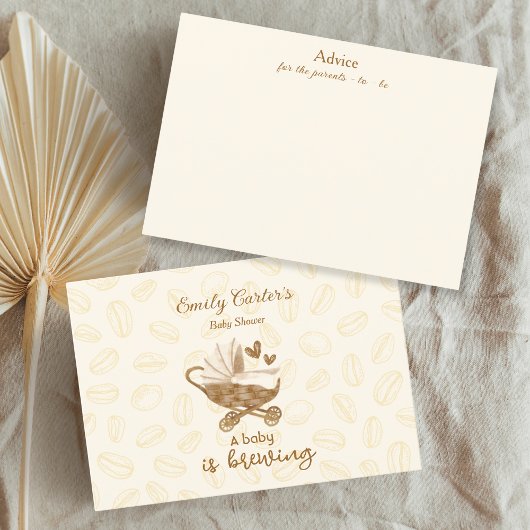 ベビーはベビーシャワーコーヒーアドバイスカードを醸造している エンクロージャーカード