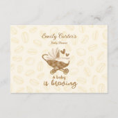 ベビーはベビーシャワーコーヒーアドバイスカードを醸造している エンクロージャーカード (正面)