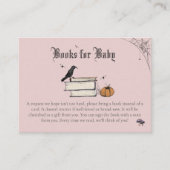 ベビーはベビーピンクの赤ちゃんシャワー用の本を醸造している エンクロージャーカード (正面)