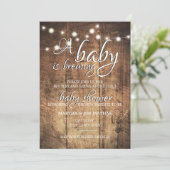 ベビーはボトルおよび醸造物の男女共学のベビーシャワーを醸造しています 招待状 (スタンド正面)