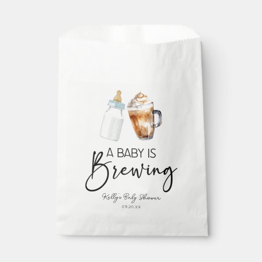 ベビーはボトルコーヒーグラス赤ちゃんシャワーを醸造している フェイバーバッグ (正面)