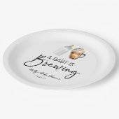 ベビーはボトルコーヒーグラス赤ちゃんシャワーを醸造している ペーパープレート (アングル)