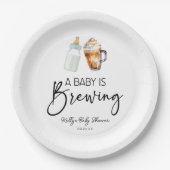 ベビーはボトルコーヒーグラス赤ちゃんシャワーを醸造している ペーパープレート (正面)