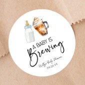 ベビーはボトルコーヒーグラス赤ちゃんシャワーを醸造している ラウンドシール