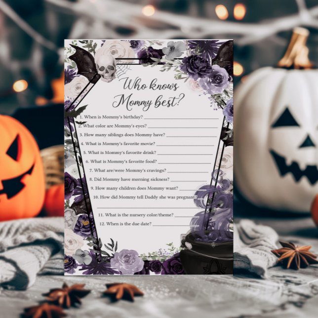 ベビーはモーミーゲームを知るゴシック風の醸造最高のだ (Floral Gothic Coffin A Baby is Brewing Baby Shower Who knows Mommy Best Game)