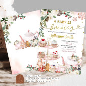 ベビーは冬のクリスマスティーベビーシャワーIを醸造している 招待状