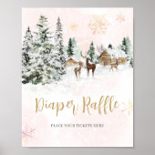 ベビーは冷たい外の女の子の冬おむつラッフル ポスター (正面)