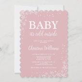ベビーは冷たい外の女の子ベビーシャワー招待状 招待状 (正面)