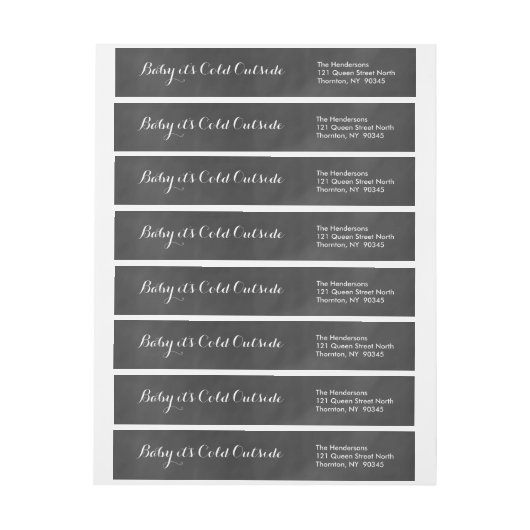 ベビーは冷たい外の差出人住所ラベル ラップアラウンドラベル (シート)