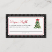 ベビーは冷たい外の赤い弓おむつラッフル エンクロージャーカード (正面)