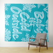 ベビーは冷たい外アクアティール(緑がかった色)クリスマス凍ってい タペストリー (インサイチュ(横))