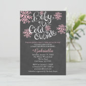 ベビーは冷たい外ベビーガールシャワー招待状 招待状 (スタンド正面)