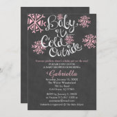 ベビーは冷たい外ベビーガールシャワー招待状 招待状 (正面/裏面)