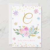 ベビーは冷たい外ベビーガール招待状 招待状 (裏面)