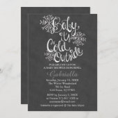 ベビーは冷たい外男の赤ちゃんシャワー招待状 招待状 (正面/裏面)