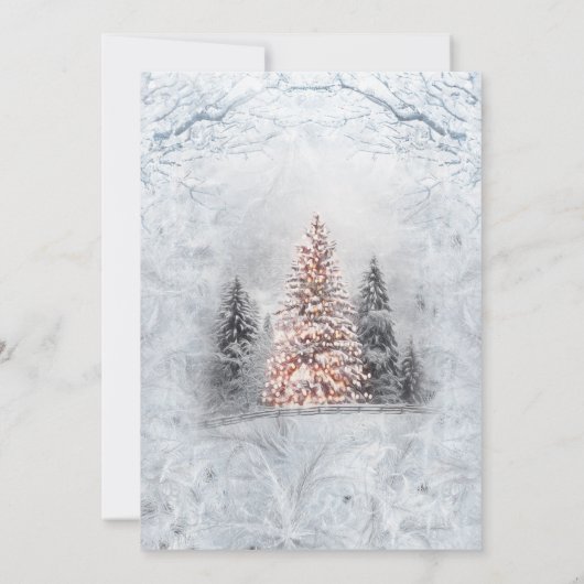 ベビーは冷たい松の木の森ベビーシャワー 招待状 (裏面)