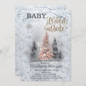 ベビーは冷たい松の木の森ベビーシャワー 招待状 (正面/裏面)