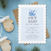 ベビーは冷たい車外男の子の赤ちゃんシャワー 招待状
