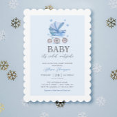 ベビーは冷たい車外男の子の赤ちゃんシャワー 招待状