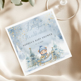 ベビーは冷たいWoodland Bear Paper Napkin スタンダードランチョンナプキン