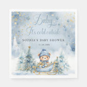 ベビーは冷たいWoodland Bear Paper Napkin スタンダードランチョンナプキン (正面)