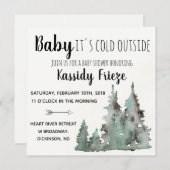 ベビーは外が冷たいベビーシャワー招待状 招待状 (正面/裏面)