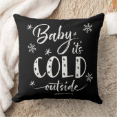 ベビーは外が寒いブラック装飾用クッション クッション (ブランケット)