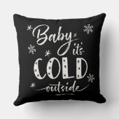 ベビーは外が寒いブラック装飾用クッション クッション (裏面)