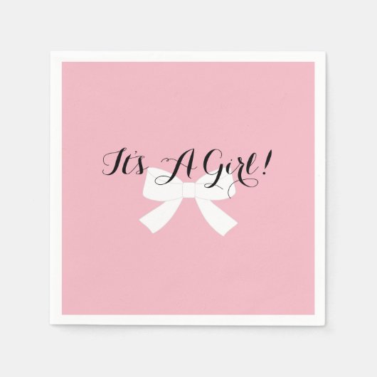 ベビーは女の子ピンクの散水シャワーパーティー スタンダードカクテルナプキン (正面)