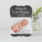 ベビーは寒い外の休日の写真カード シーズンカード (スタンド正面)