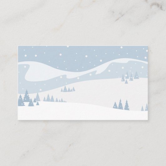 ベビーは寒い外の冬のバニーおむつラッフル エンクロージャーカード (裏面)