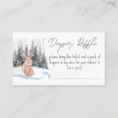 ベビーは寒い外の冬のバニーおむつラッフル エンクロージャーカード (正面)