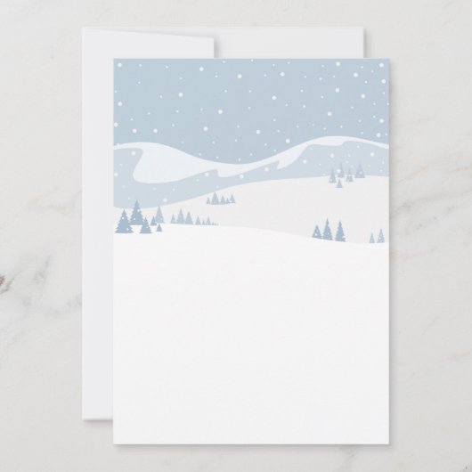 ベビーは寒い外の冬のバニーの赤ちゃんシャワー 招待状 (裏面)