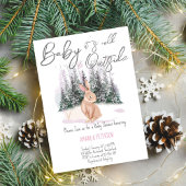 ベビーは寒い外の冬のバニーの赤ちゃんシャワー 招待状