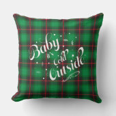 ベビーは寒い外グリーンプライドモダン休日 クッション (正面)