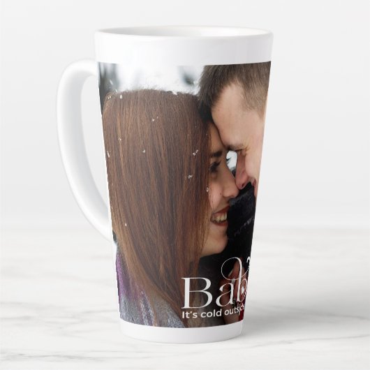 ベビーは寒い外ラテマグカップ カフェラテマグ (左アングル)