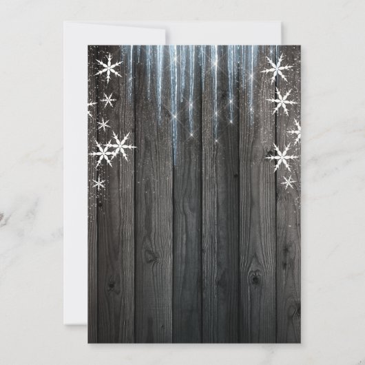 ベビーは寒い外素朴冬ブライダルシャワー 招待状 (裏面)