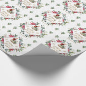 ベビーは寒い外部クリスマス冬のリーススクリプト ラッピングペーパー (角)