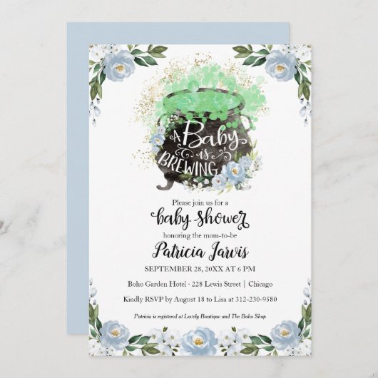 ベビーは少年の赤ちゃんシャワー招待状 (正面/裏面)