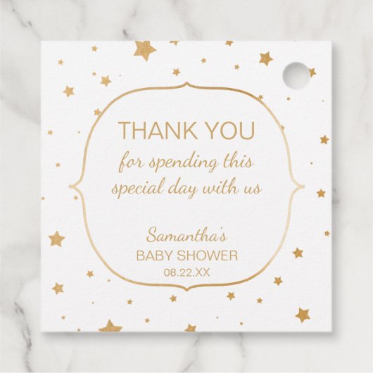 ベビーは感謝していあなたを醸造している – 白い金ゴールド星 フェイバータグ (裏面)