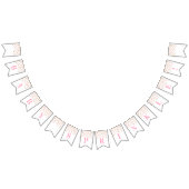 ベビーは旗のピンクの金ゴールドの紙吹雪を振りかけます バンティングフラッグ (全)